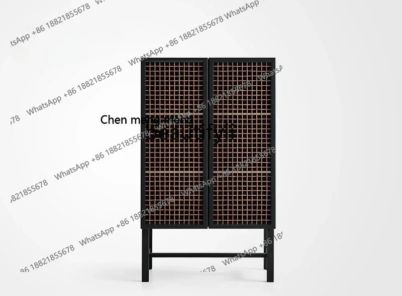 

cc182R Боковой шкаф от пола до потолка из воловьей кожи из ротанга для гостиной, дома, шкаф для хранения в спальне