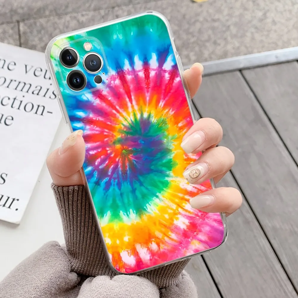 Tie-dye Phone Case Silicone Soft for iphone 14 13 12 11 Pro Mini XS MAX 8 7 6 Plus X XS XR Cover