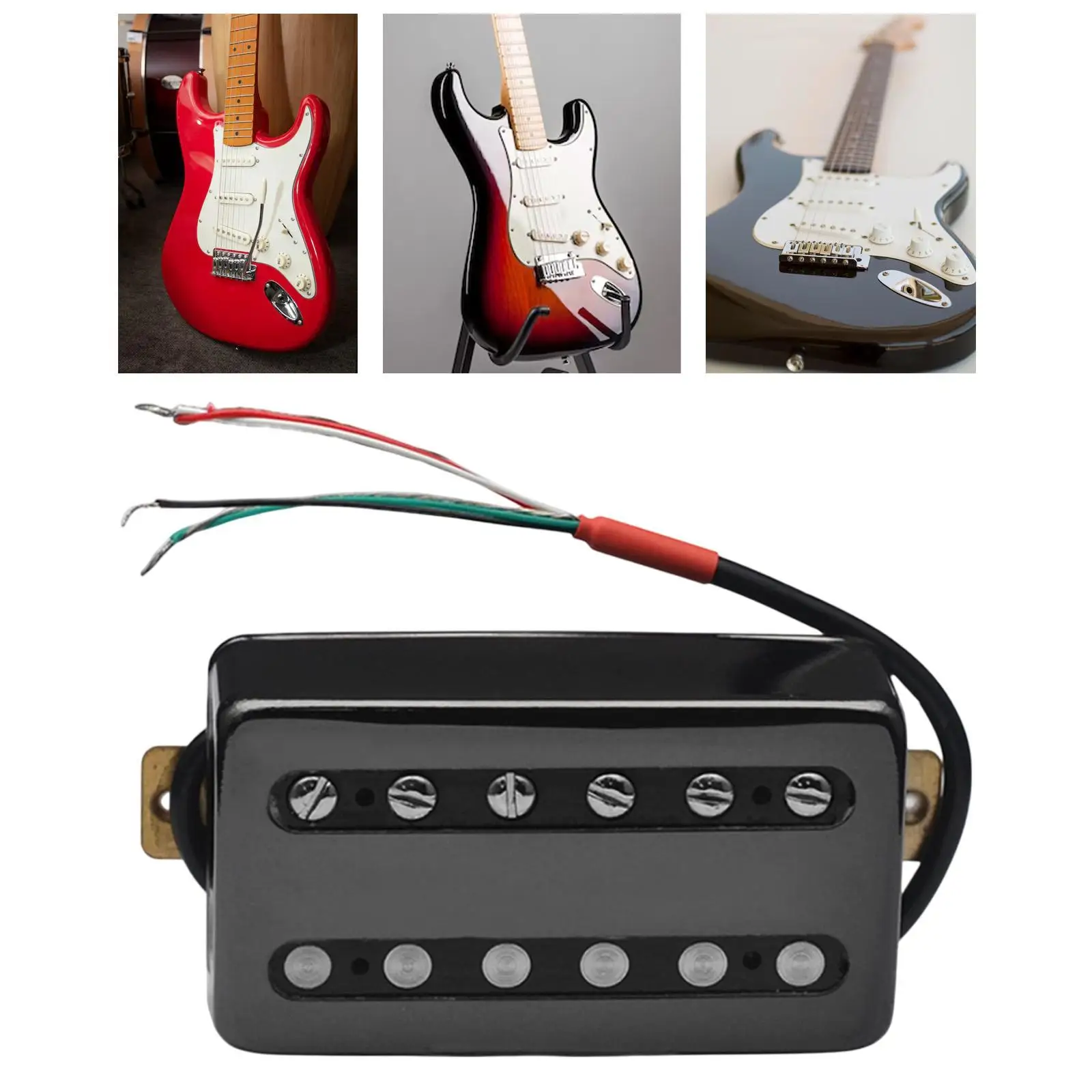 Six-string Electric Guitar Neck Humbucker Pickup Brass Baseplate Twin Coil Kit for Rock Tones Clear Sound and Easy Installation