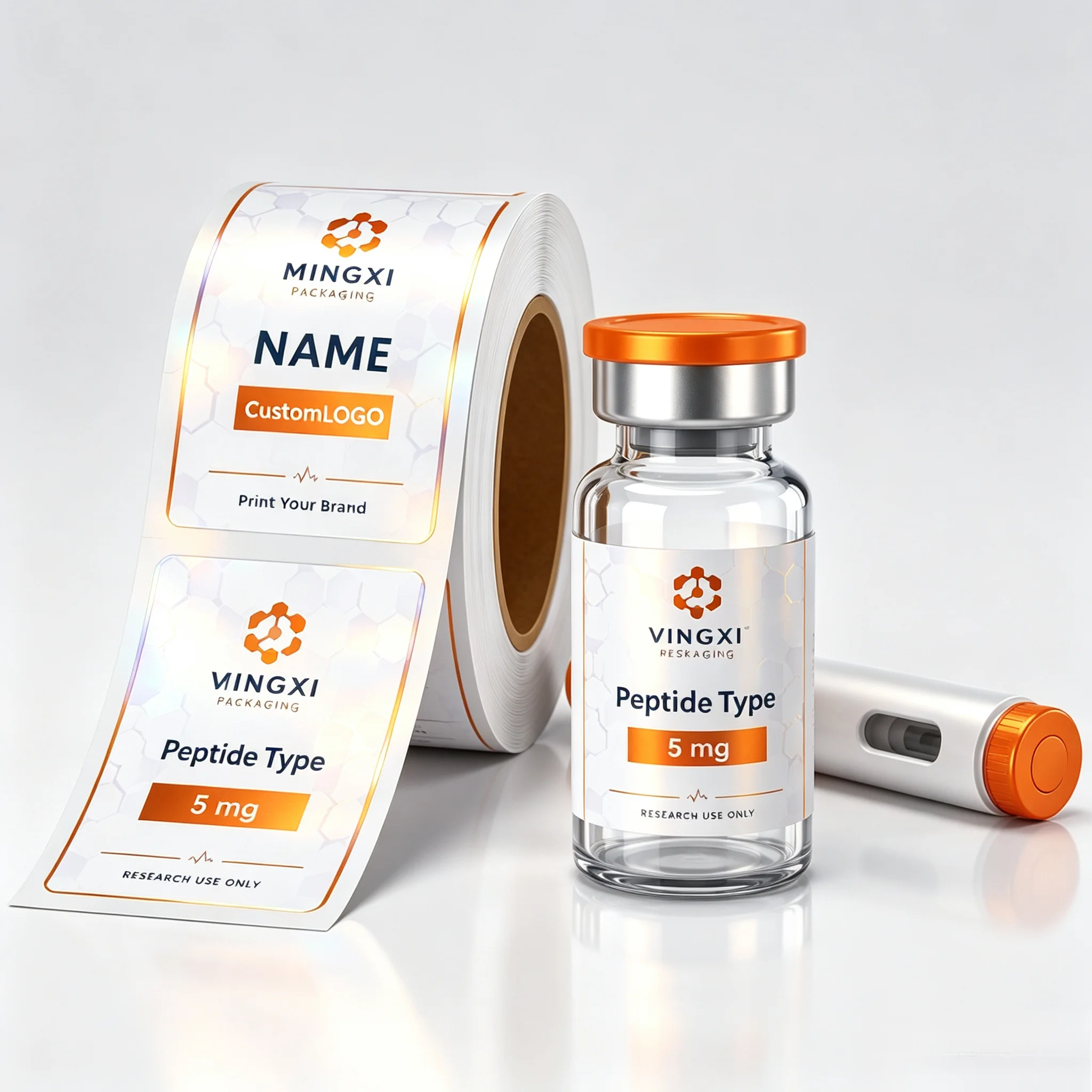 3ml Peptide Product Craft Custom Labels,Bottle Stickers for Peptide Injection Pen With Strong Tack