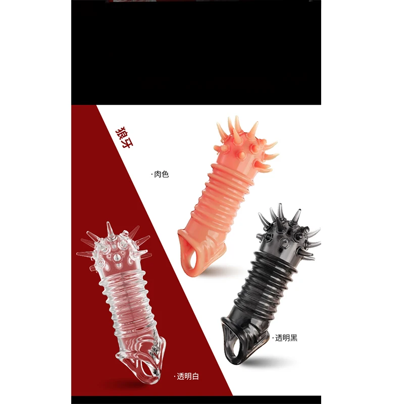 Thick Spikes Reusable Soft Penis Extender Condom Cock Sleeve Ring On Penis Condoms Enlargement Sex Toys For Male Erotic Goods