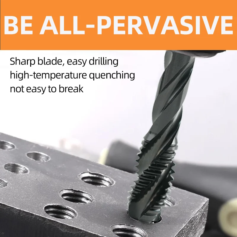 Nano-Coated Machine TapsHigh-Speed Steel With Cobalt HSS-E Apex Straight Flute Taps Spiral Tools M3-M24 Steels Aluminium