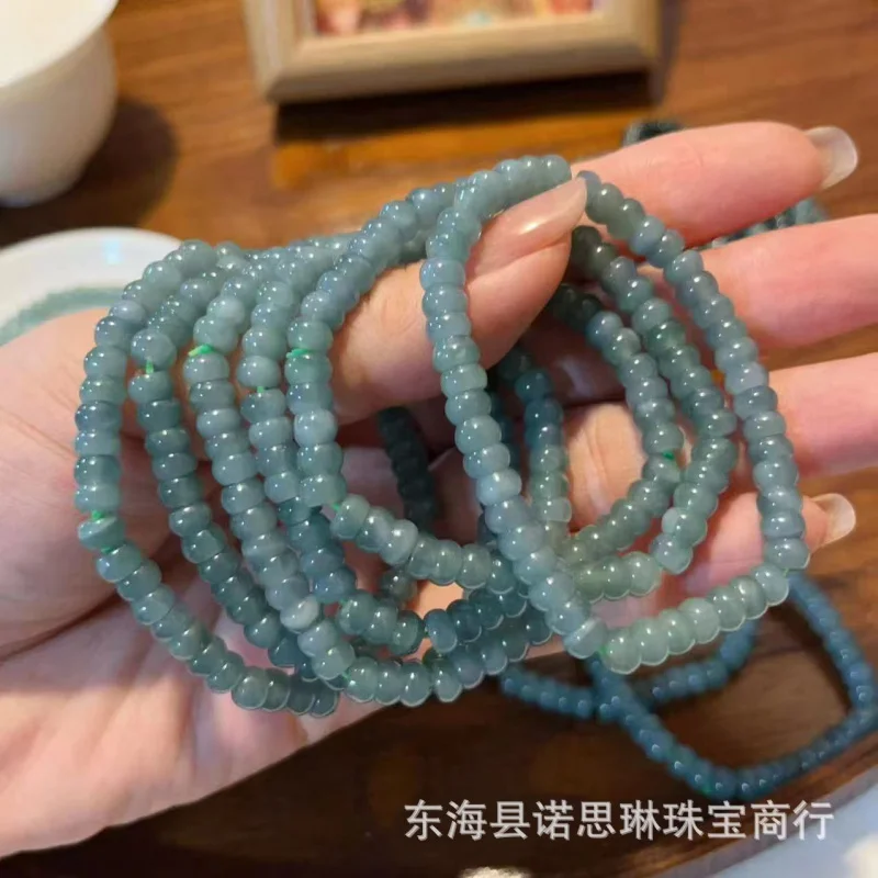 

Natural blue jade A-grade beads bracelet, fashionable jewelry