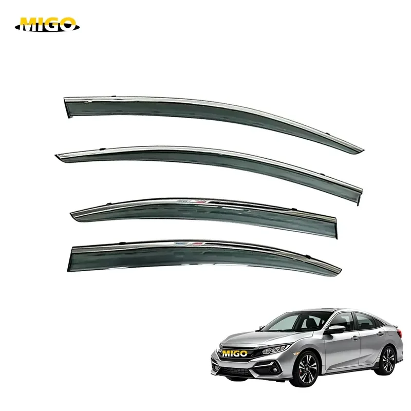 

Wholesale In-Channel Window Visor for Honda Civic Hatchback for 2006-2024 PC Injection Rain Guard 4 Pcs