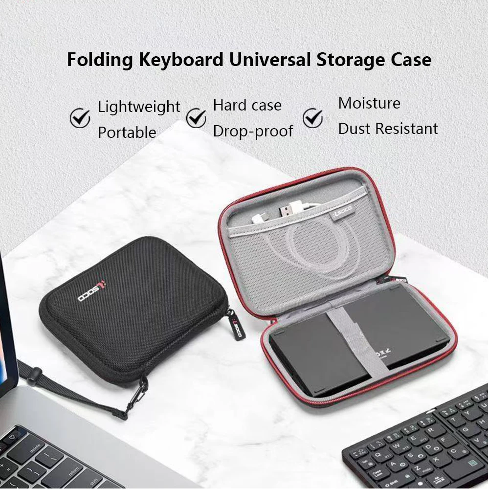 

Portable Keyboard Storage Bag Wireless Bluetooth Folding Keyboard Protective Case Keyboard Case Hard Case Waterproof Handbag