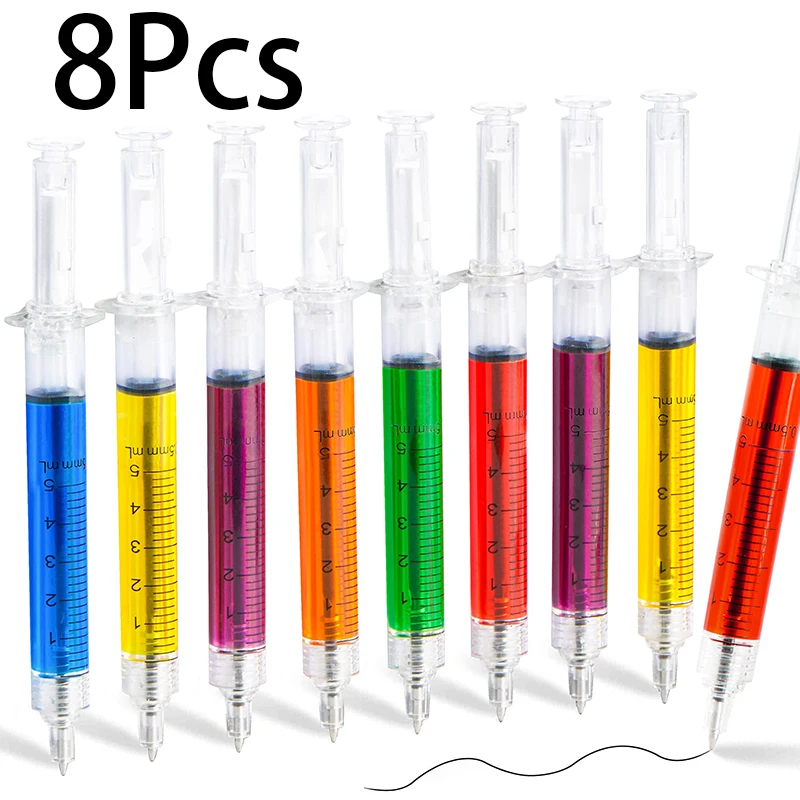 

8Pcs Novelty Syringe Pen Gifts Hospital Doctor Nurse Pen Wholesale Students Pen