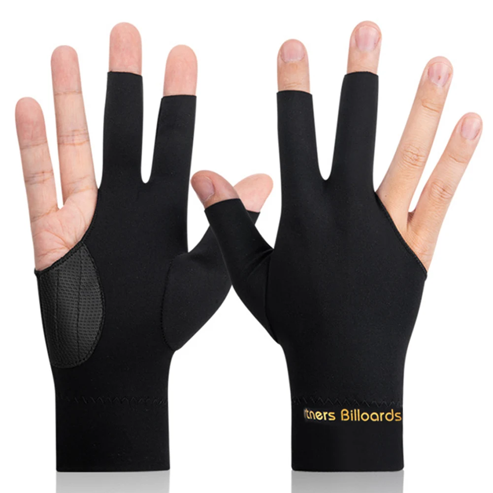 قفازات البلياردو المفتوحة 3 أصابع قفازات المضادة للانزلاق السنوكر بركة قفازات تنفس البلياردو الرياضة البلياردو الملحقات