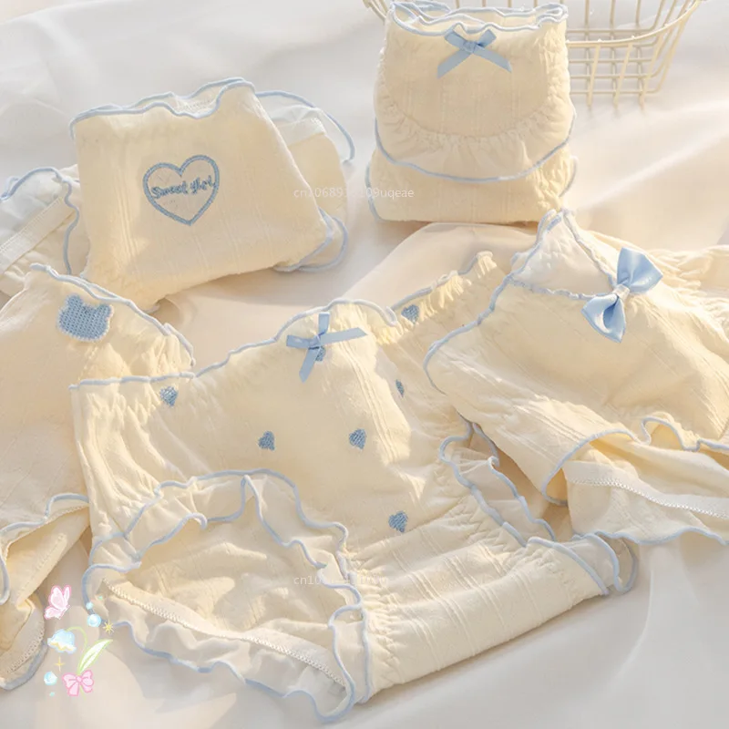 جديد لطيف الحب القطن سراويل للنساء الملابس الداخلية طباعة اللباس الداخلي الفتيات ملخصات تنفس لينة السروال الإناث مثير الملابس الداخلية