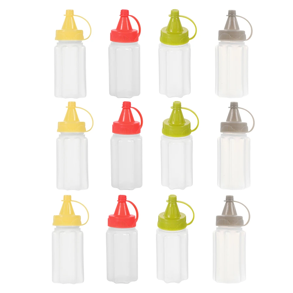 

16Pcs Mini Condiment Squeeze Bottles Reusable Leakproof Small Plastic Sauce Containers for Ketchup Mustard Salad Dressing Lunch