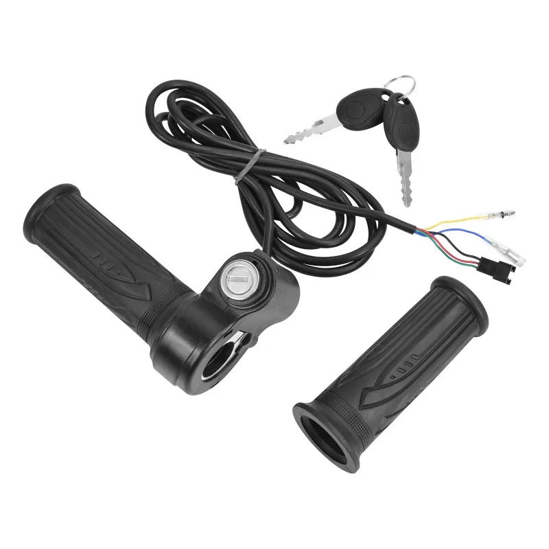 Electric Bike Throttle Grip With Key Lock Speed Control Handle Replacement for E‑Bike Scooter 36‑48V