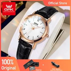 OPK-Reloj de pulsera de cuarzo para Mujer, accesorio elegante y a la moda, luminoso, con correa de cuero, resistente al agua, 8613