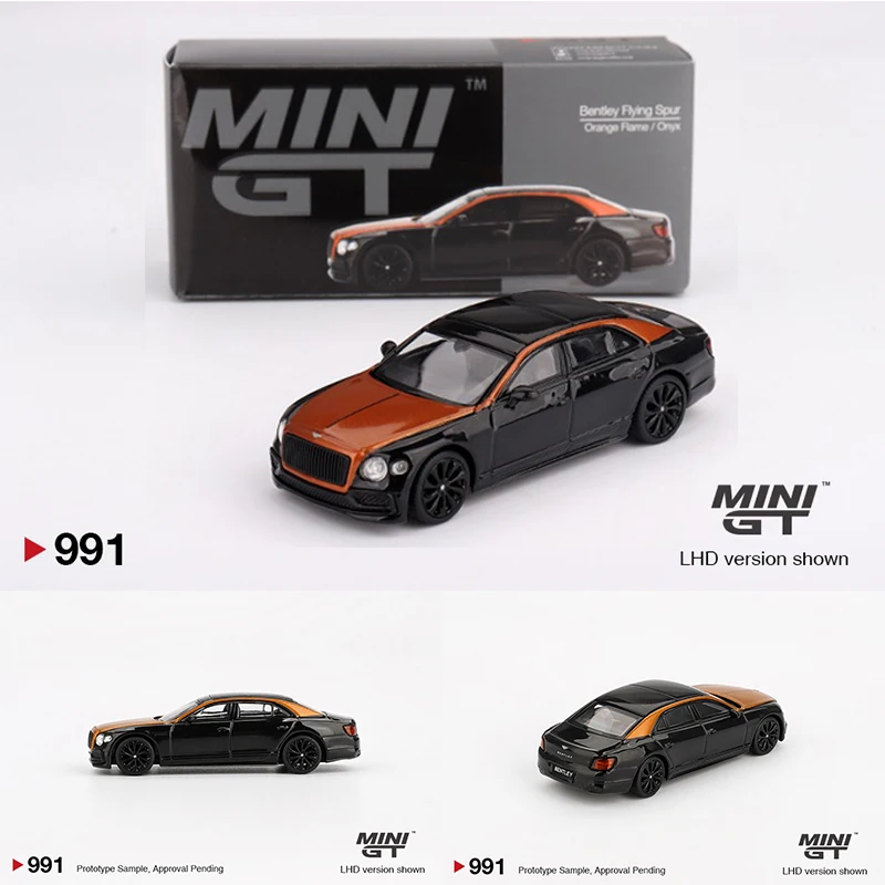 

MINIGT 991 в наличии 1:64 Bentley Flying Spur Orange Flame Onyx, литая под давлением модель автомобиля, коллекция игрушек