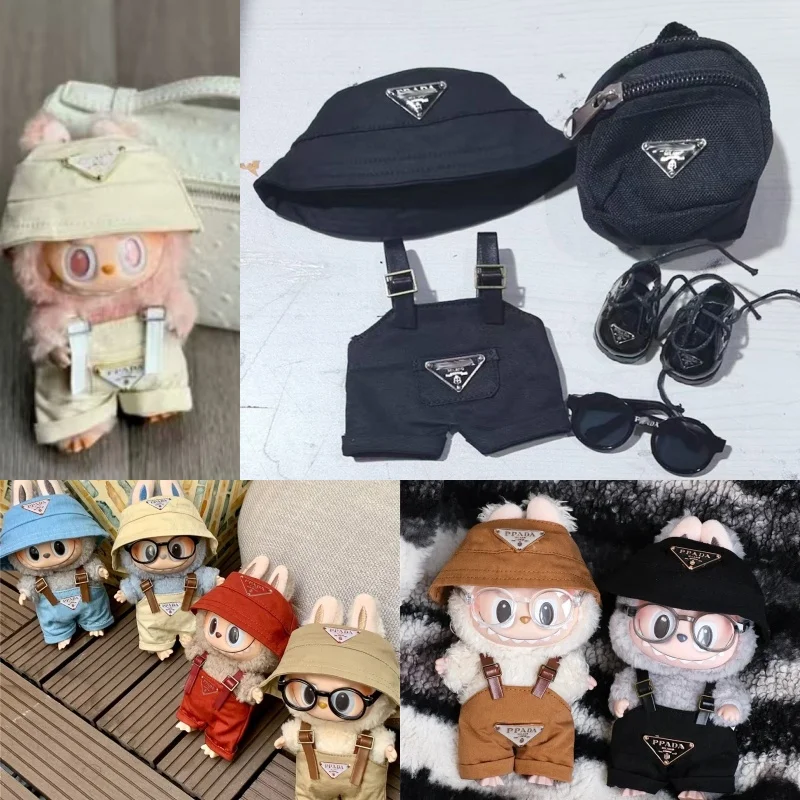 

15 17cm For Labubu Doll Clothes Hat Set Mini Luxury Design Style DIY Safety Seat Clothing Fashion Sitting Party Accessories