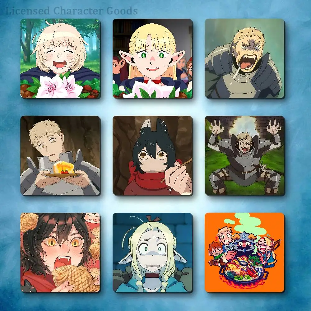 D-Delicious in D-Dungeon Refrigerator Magnets Square Tiles with Magnetic Sheets Printed for Decoration Collect 55mm