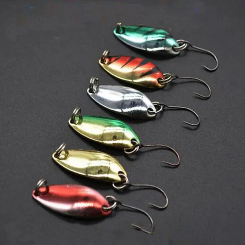 6 sztuk/partia 3g 3.1cm sprzęt wędkarski przynęta wędkarska metalowa łyżka przynęta przynęta na pstrąga Bass łyżki małe twarde cekiny Spinner łyżka — zdjęcie 7