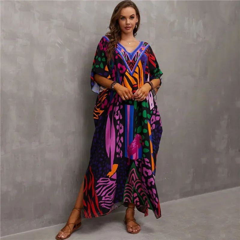 Vacation Outfit Plus Swimsuit Kaftan Dresses for Women Plus Size Bathing Suit Cover Up Caftan Maxi Beach Dresses