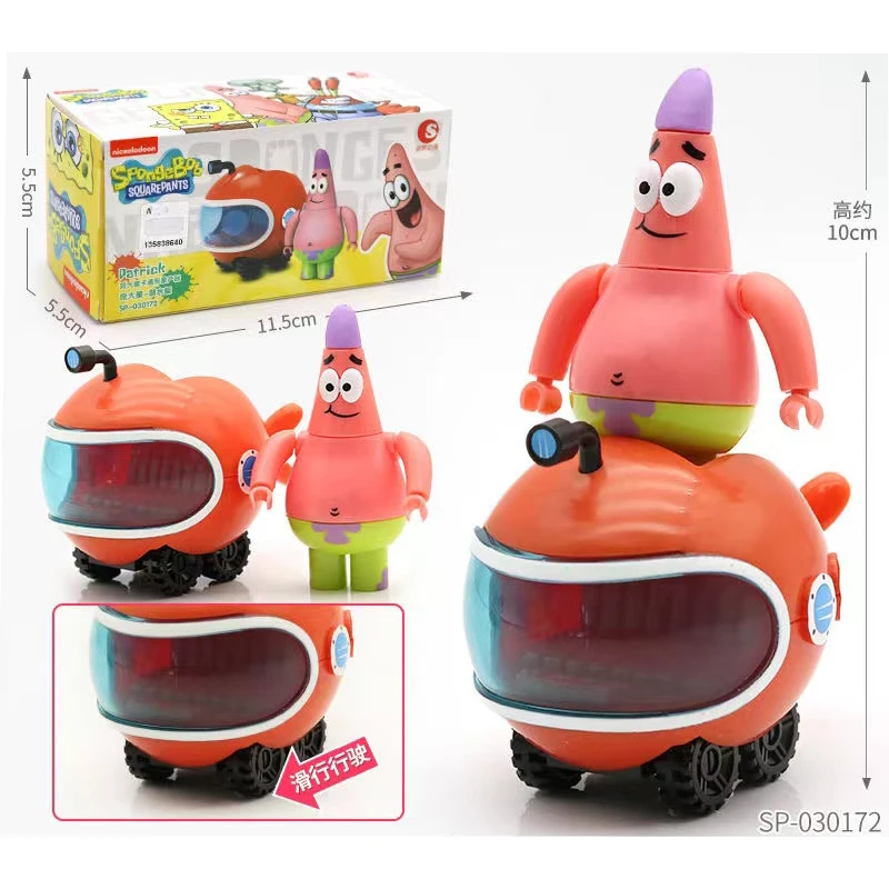 4pcs SpongeBob SquarePants 만화 캐릭터 운전 면허증 훈련 클래스 인형 장식 패트릭 스타 어린이 장난감 선물