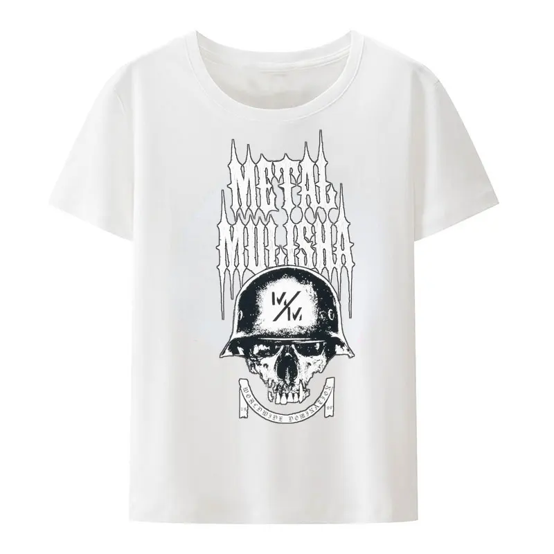 Koszulki z grafiką z metalową czaszką Mulisha wysokiej jakości czysta bawełna Harajuku letnia męska koszulka męska odzież Y2k topy T-shirty