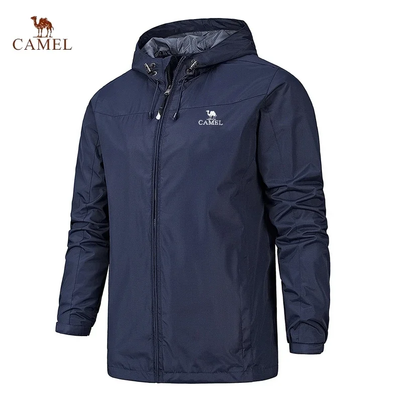 2024 CAMEL New Men\'s Spring, Fall and Winter Blazer Windproof and Waterproof hooded Sprint Shirt