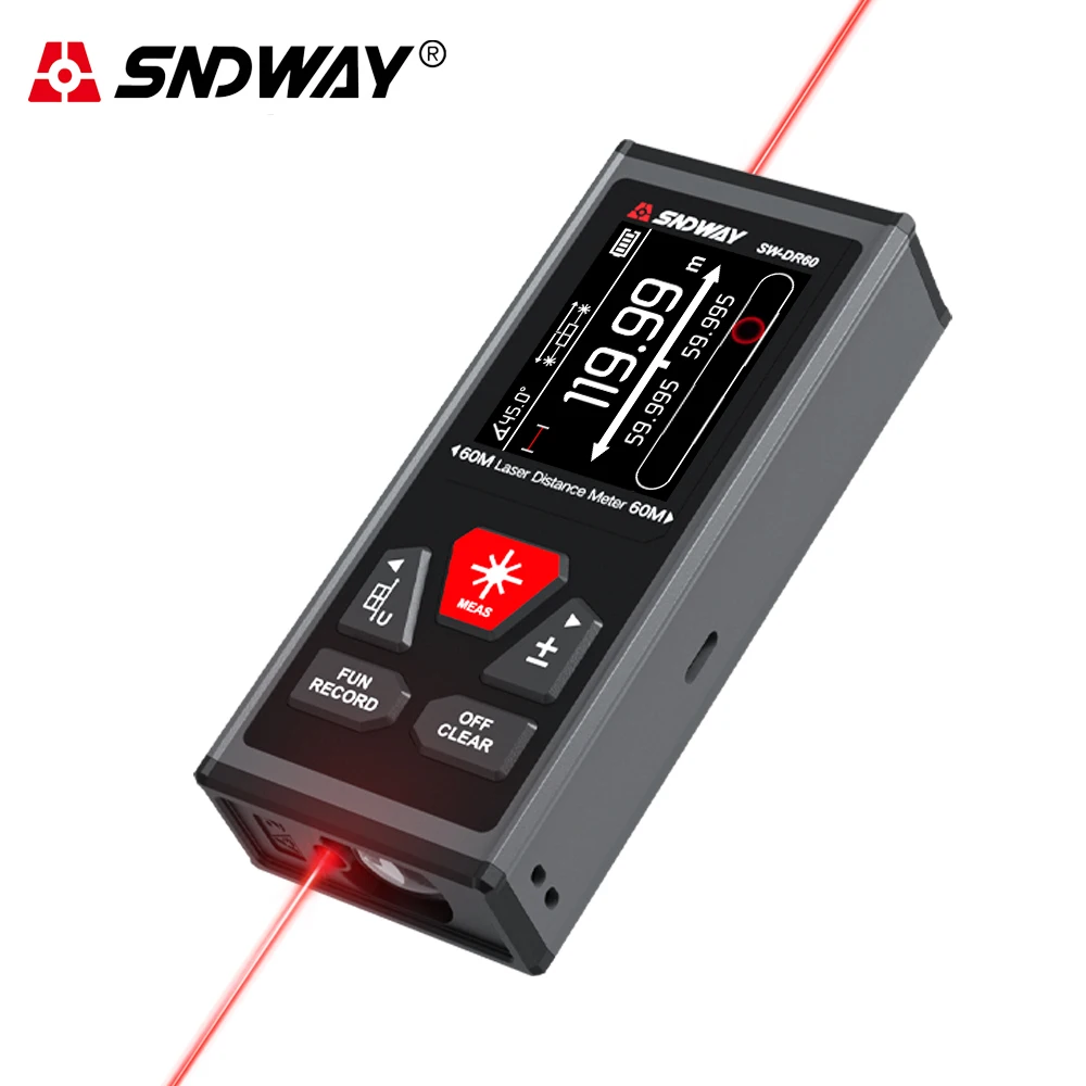 SNDWAY Dual Laser Distance Meter 120M 200M Bilateral Laser Rangefinder Laser Tape Measure Bidirectional Range Finder