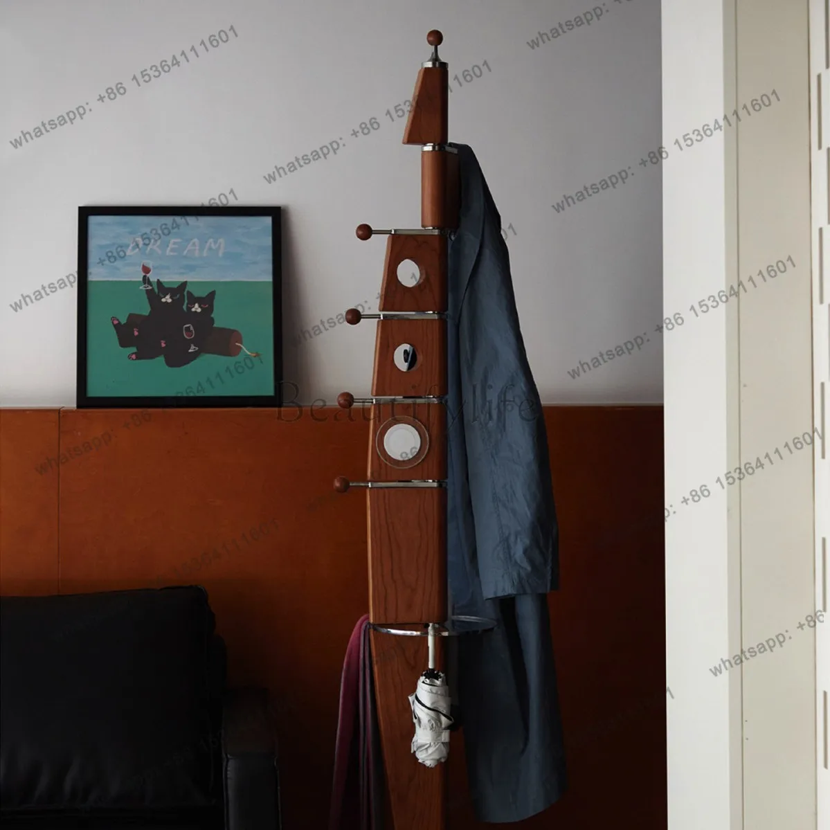 PG-Coat rack Sailing single pole hanger Floor-to-ceiling storage Medieval entrance Vertical hanger
