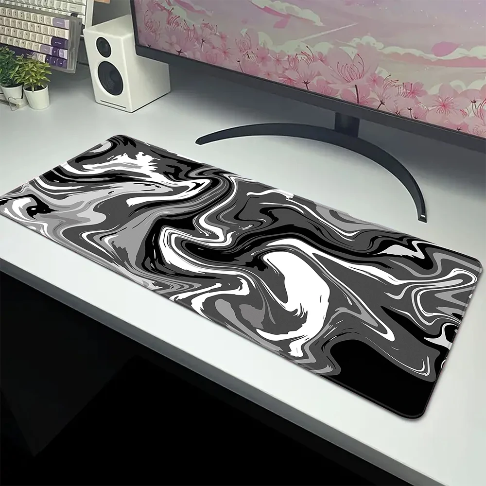

Black White Topographic Map XXL Mousepad Computer Keyboard Pad Mouse Mat Gamer Soft Office Carpet Table Mat Desktop Mouse Pad