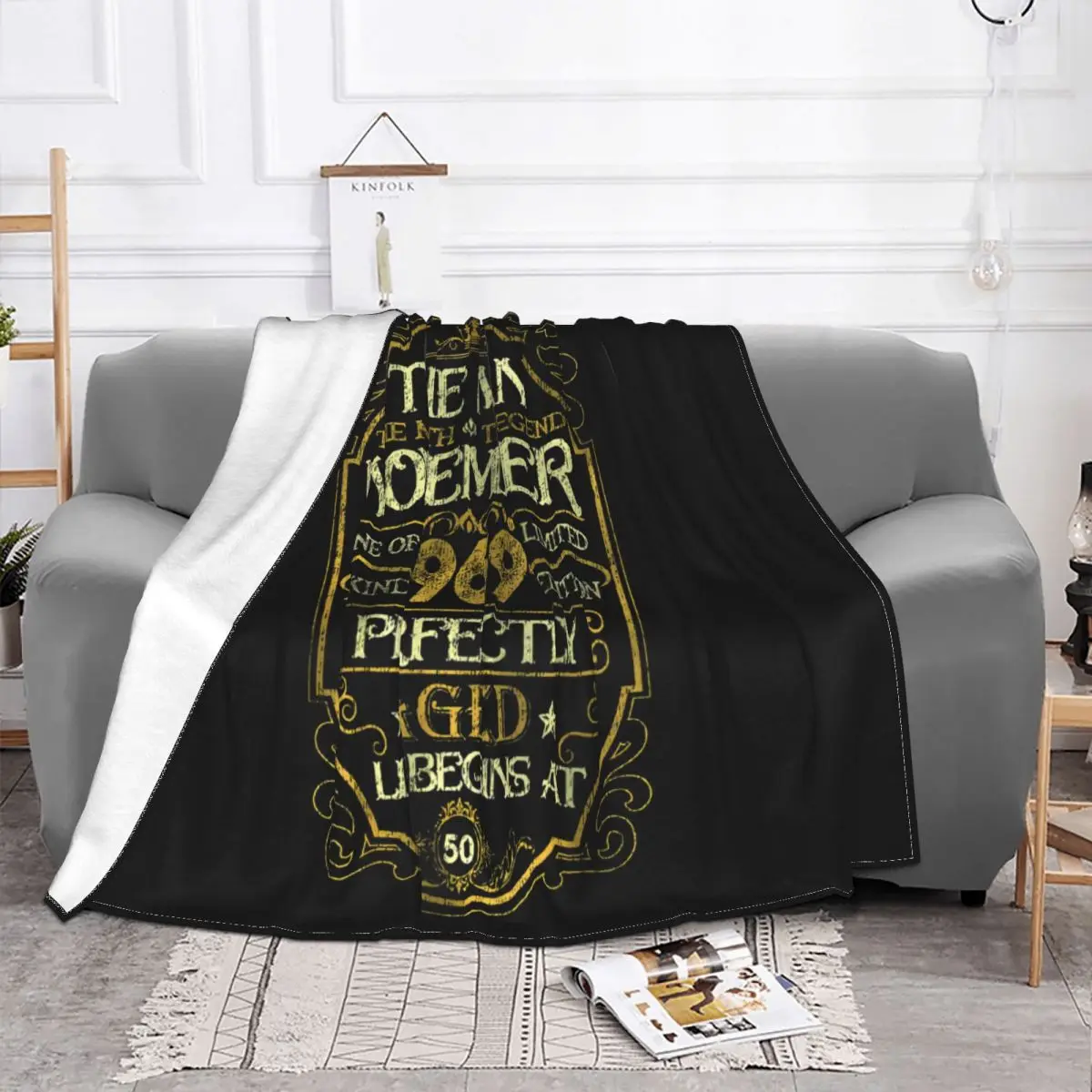 November 1969 Man Myth Legend 50 Yrs Old 50Th Birthday Gift Vintage Western Style Promotion Slogan Throw Blanket