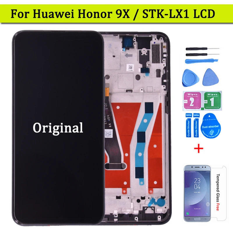 

6.59‘’ Boutique For Huawei Honor 9X LCD Display Global Premium Touch Screen 10 touch Digitizer Assembly Frame STK-LX1 LCD