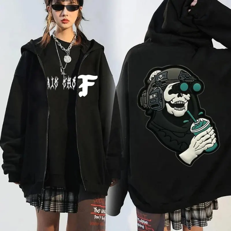 90er Jahre vintag forward Beobachtungen Gruppe gbrs Nebel Grafik Reiß verschluss Hoodies Herren Winter Fleece Sweatshirt Jacken y2k Streetwear Mantel