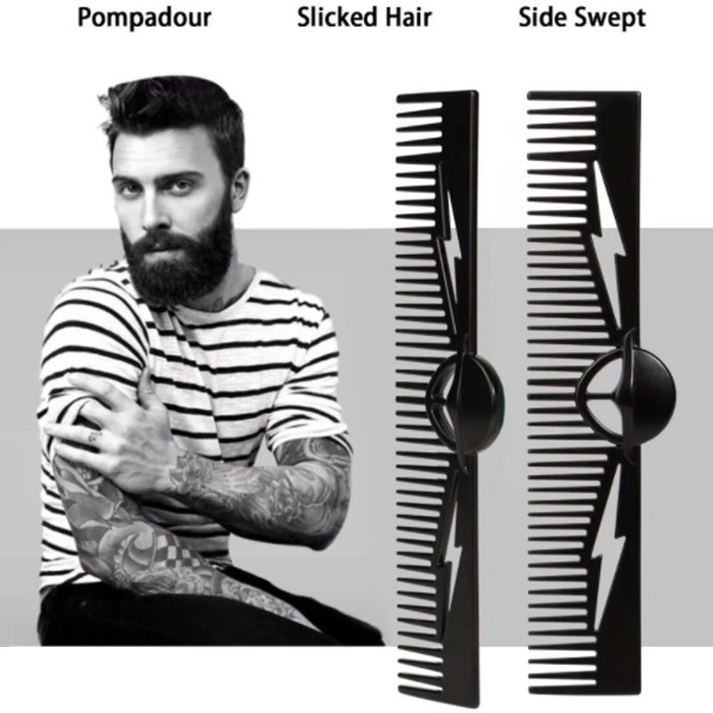 Gentleman Barber Styling pettine in metallo pettine per barba da uomo in lega di zinco cura dei baffi strumenti per modellare pettine per capelli tascabile Salon Styling