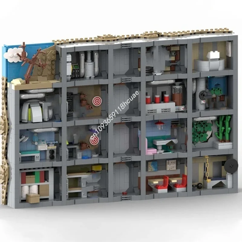 1413pcs MOC Fallout Shelter Wall Display Arted Model Building Christmas Gift Blocks Architecture DIY Toys Idea Birthday