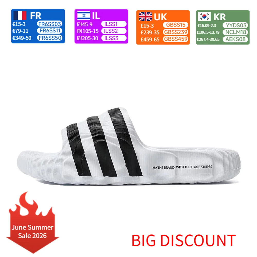 Adidas Originals ADILETTE 22, цельные удобные прочные легкие дышащие тапочки унисекс без шнуровки IF3668