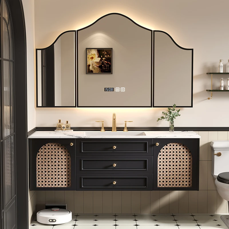 Прикроватная тумбочка, зеркало для ванной комнаты, дубовые полки, шкаф для хранения, органайзеры для мытья, туалетная раковина, мебель Mueble Estrecho, ванная комната