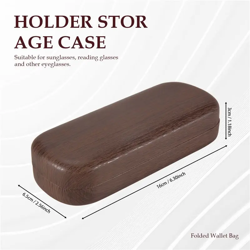 ABLK Portable Glasses Case Hard Wooden Grain Spectacle Frame Box Reading Glasses Sunglasses Holder Storage Case - view 5