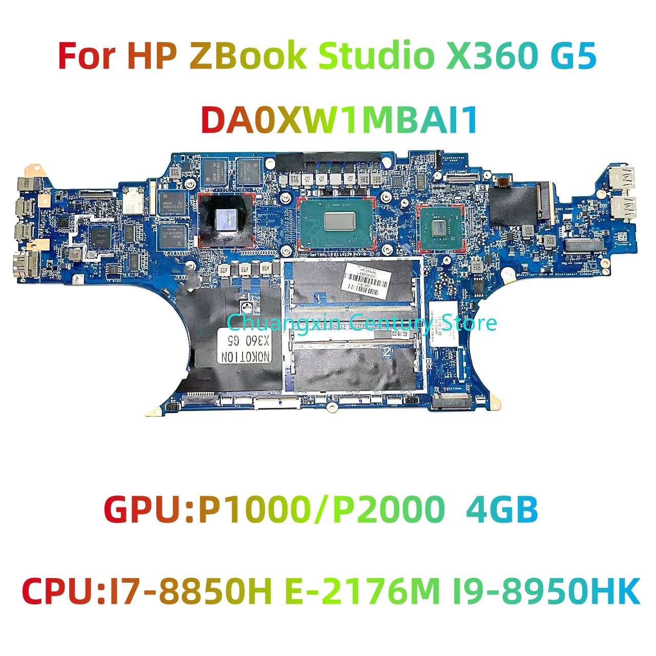 

For HP ZBook Studio X360 G5 laptop motherboard DA0XW1MBAI1 with I7-8850H E-2176M I9-8950HK CPU P1000/P2000 GPU 100% Tested Fully