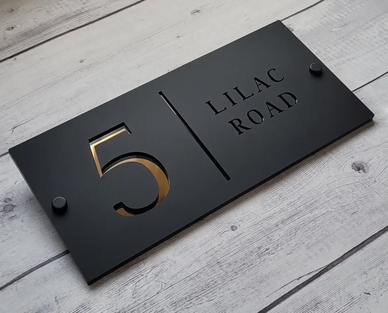 Customizable Outdoor Decorative Matte Grey Address Nameplate and House Number Plaque with Customizable Content