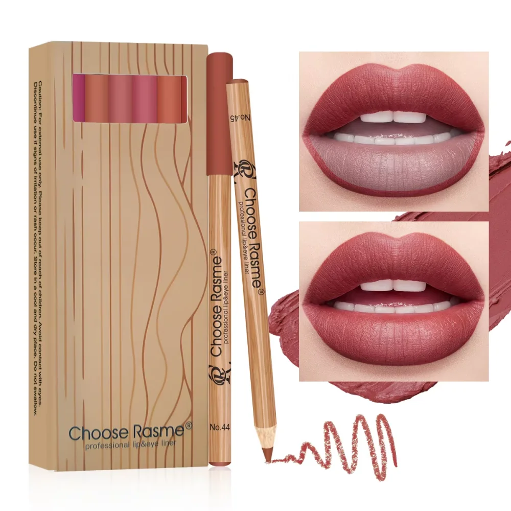 Crayon à lèvres mat nu 12 couleurs, crayon à lèvres imperméable longue durée, crayon à lèvres hautement pigmenté, outil de maquillage pour les lèvres