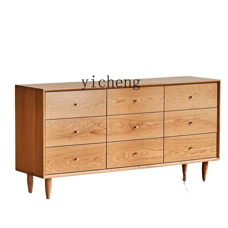 

ZK nine chest cabinet all solid wood household bedroom storage cabinet simple modern locker