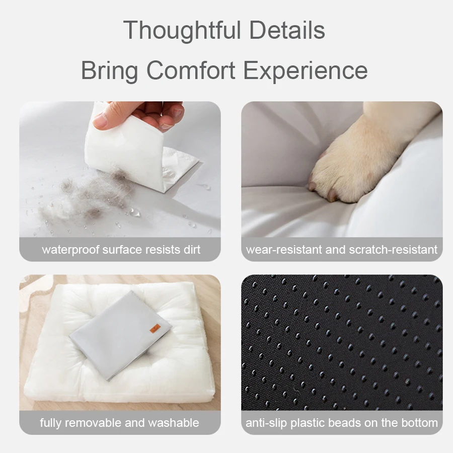 Waterproof & Comfortable Dog Bed, Removable Pet Mat, Rectangular Thickened Soft Dog Mat Sofa, Suitable For All Sizes Pets
