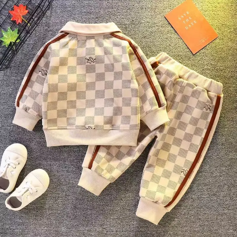 Boys\' Autumn Suit Foreigner 2023 New Handsome Children\'s Baby Sweater Pants 2-Piece Toddler Clothing Set 9M 12M 2T 4T 5T 6T