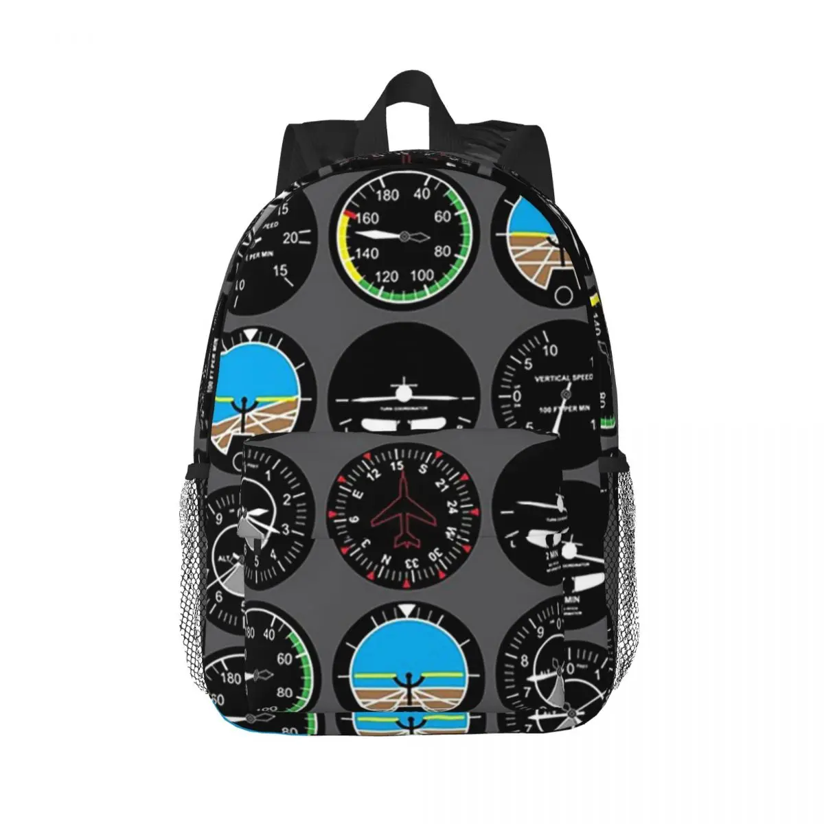 Flight Instruments Backpacks Boys Girls Bookbag Cartoon Children School Bags Laptop Rucksack Shoulder Bag Large Capacity