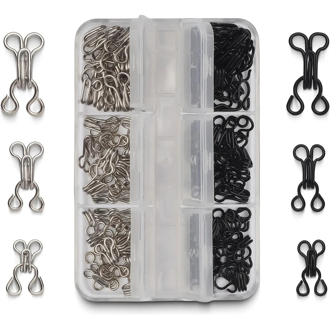 Invisible Collar Hooks and Eyes Metal Concealed Buckle Set for Fur Coat Windbreaker Sweater Underwear Pants DIY Sewing Fastener