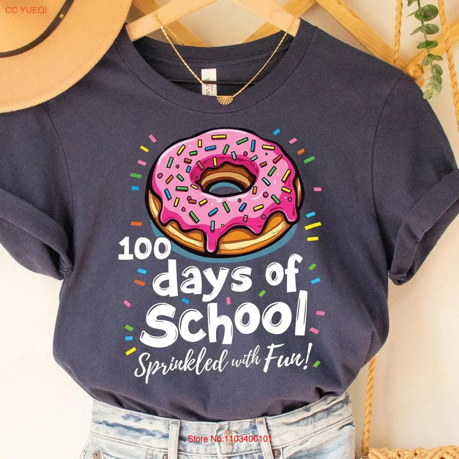 T-shirt « 100 Jours de Fun » pour l'école, Donut Pink Lover, 100ème Jour, pour Enseignants et Enfants, style vintage délavé, mode homme