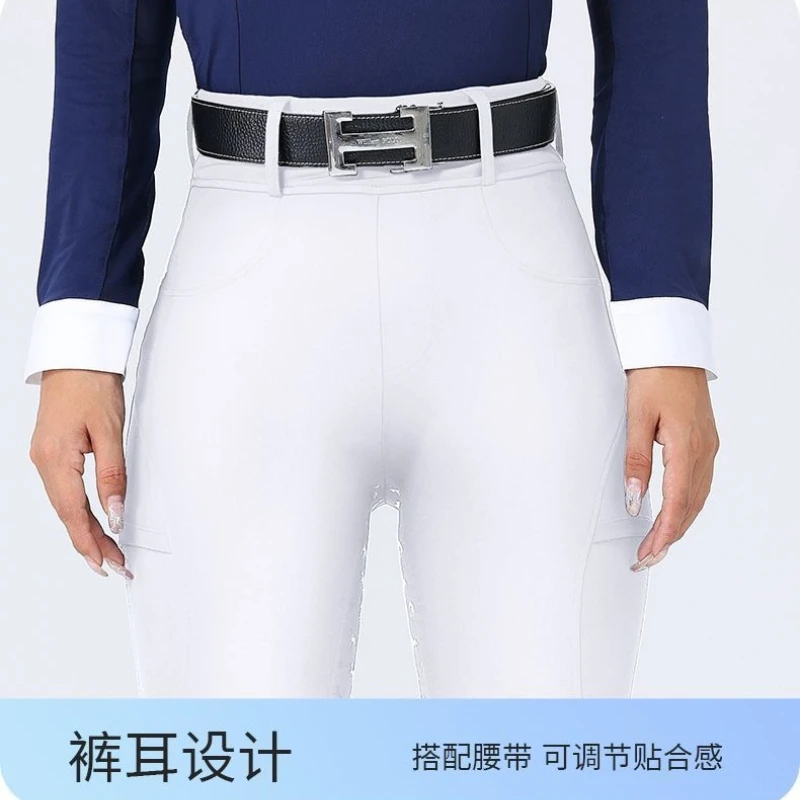 Thick Women Full-seat Silicone Non-slip Breeches Winter Fleece Lined Warm High Waist Horse Ridng Pants Slim Equestrian Leggings