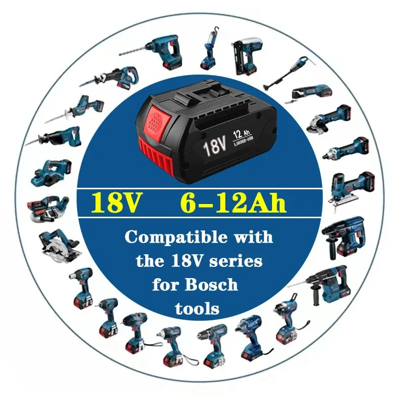 NEW 6.0Ah High-Performance Rechargeable Batteries for Bosch 18v Professional GSR/GKS/GWS/BAT Power Tool Li-ion Batteries&Charger