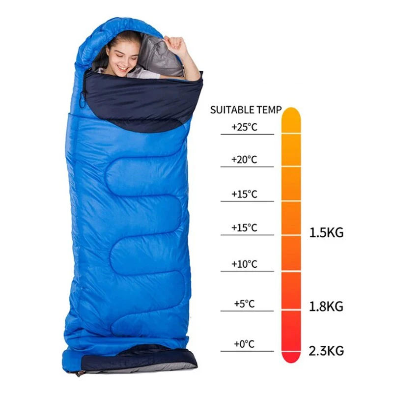 Light Weight Warm Sleeping Bag For Adult Splicing Double Sleep Bag Waterproof Outdoor Camping Sleeping Bag Washing Machine Safe