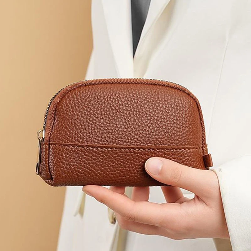 Vintage Coin Purse Solid Color Minimalism Key Bag Lipstick Earphone Storage Bag Daily Portable Zipper Clutch Bag Small Wallet
