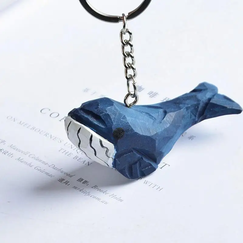 Wooden Key Chains Hand Carved DIY Whale Keychain Fashionable And Portable Handicraft Keychain Gift For Your Relatives And