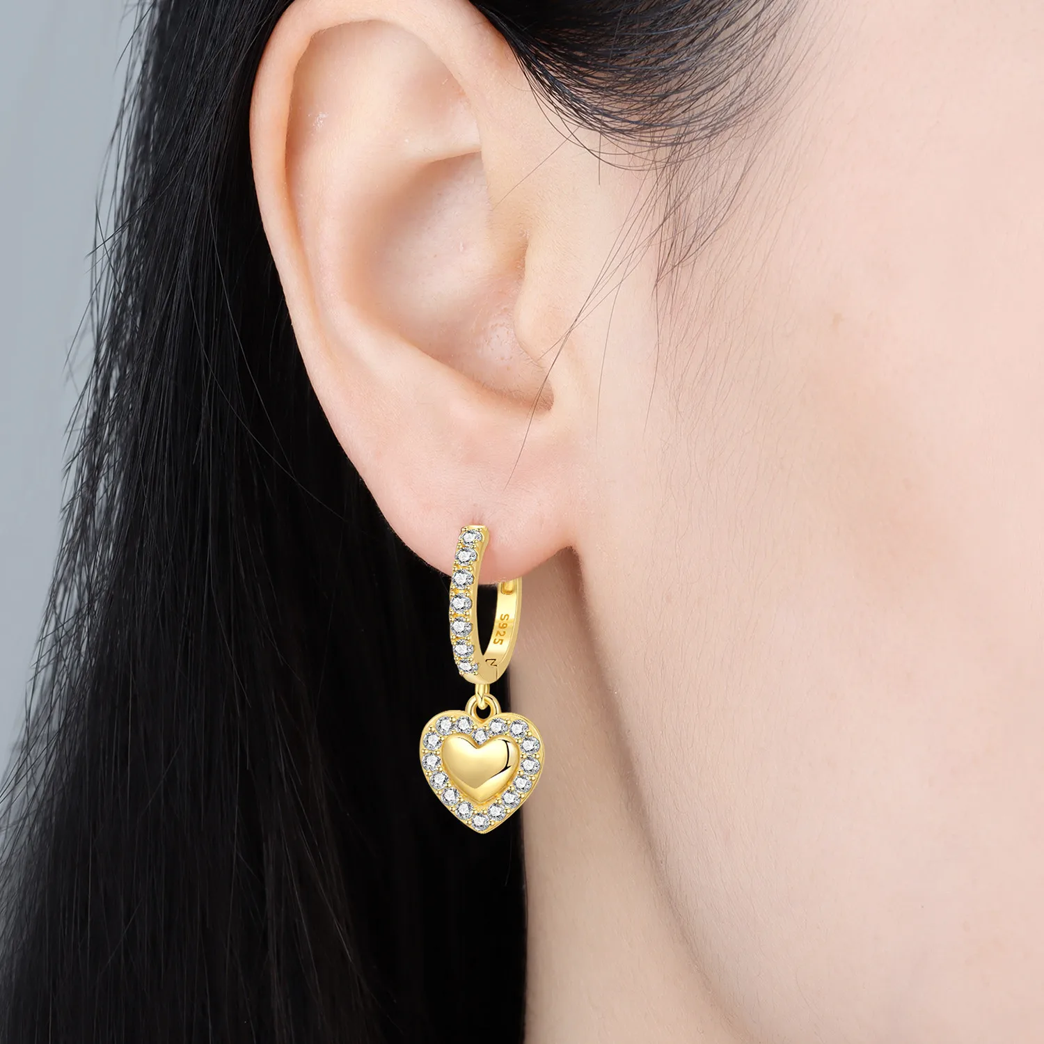 

PANPOKI, изысканные серьги-подвески в форме сердца из стерлингового серебра 925 пробы с позолотой 18 карат, женские серьги, модные универсальные украшения для вечеринок, подарки