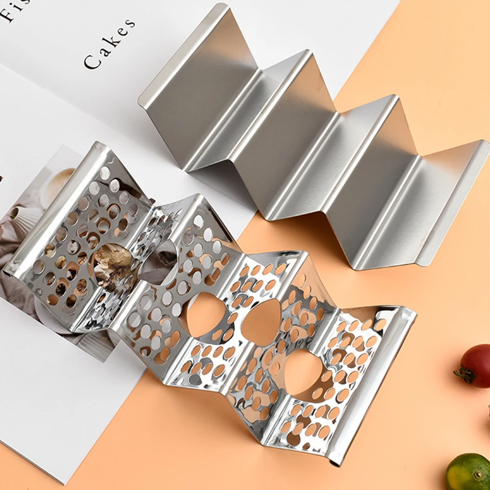 

Metal Taco Holder Thickened Stainless Steel Burrito Rack Vertical Stand Kitchen Taco Rack for Home Restaurant Pancake Holder